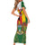 Personalised Zimbabwe Independence Day Short Sleeve Bodycon Dress Gloriosa Flower - Flag Style