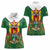 Personalised Zimbabwe Independence Day Women Polo Shirt Gloriosa Flower - Flag Style