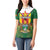 Personalised Zimbabwe Independence Day Women Polo Shirt Gloriosa Flower - Flag Style