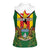 Personalised Zimbabwe Independence Day Women Sleeveless Polo Shirt Gloriosa Flower - Flag Style