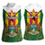 Personalised Zimbabwe Independence Day Women Sleeveless Polo Shirt Gloriosa Flower - Flag Style