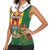 Personalised Zimbabwe Independence Day Women Sleeveless Polo Shirt Gloriosa Flower - Flag Style