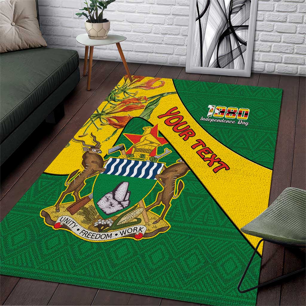 Personalised Zimbabwe Area Rug 1980 Independence Day