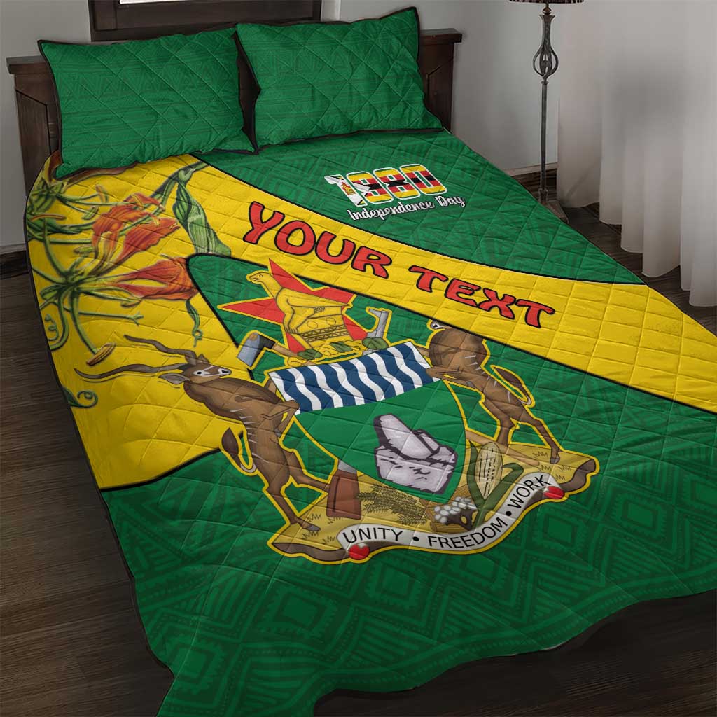 Personalised Zimbabwe Quilt Bed Set 1980 Independence Day