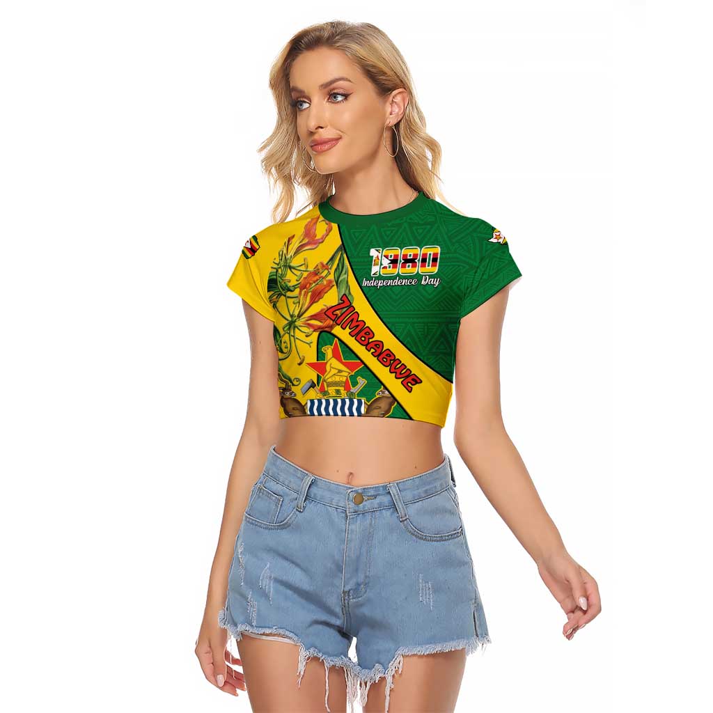 Personalised Zimbabwe Raglan Cropped T Shirt 1980 Independence Day