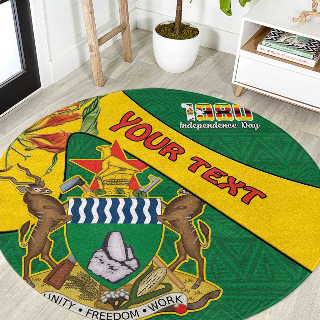 Personalised Zimbabwe Round Carpet 1980 Independence Day