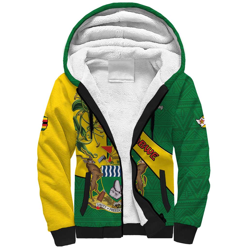 Personalised Zimbabwe Sherpa Hoodie 1980 Independence Day