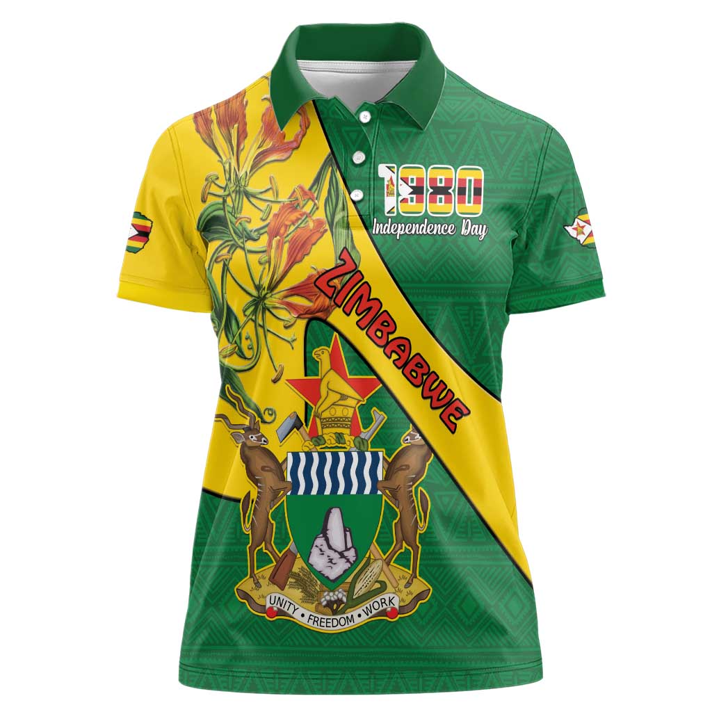 Personalised Zimbabwe Women Polo Shirt 1980 Independence Day