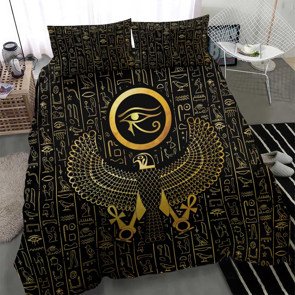 Ancient Egyptian Bedding Set Horus Falcon God