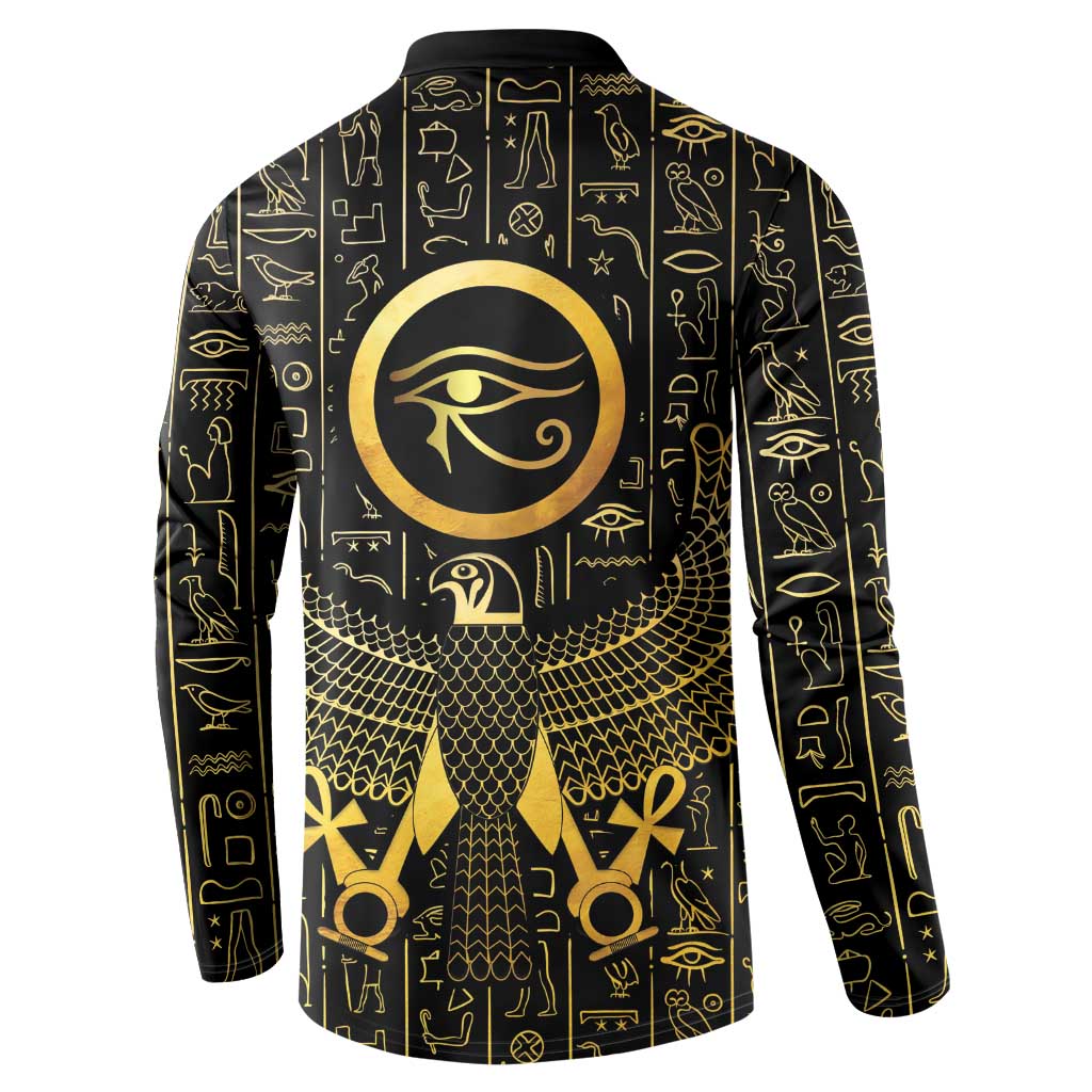 Ancient Egyptian Button Sweatshirt Horus Falcon God