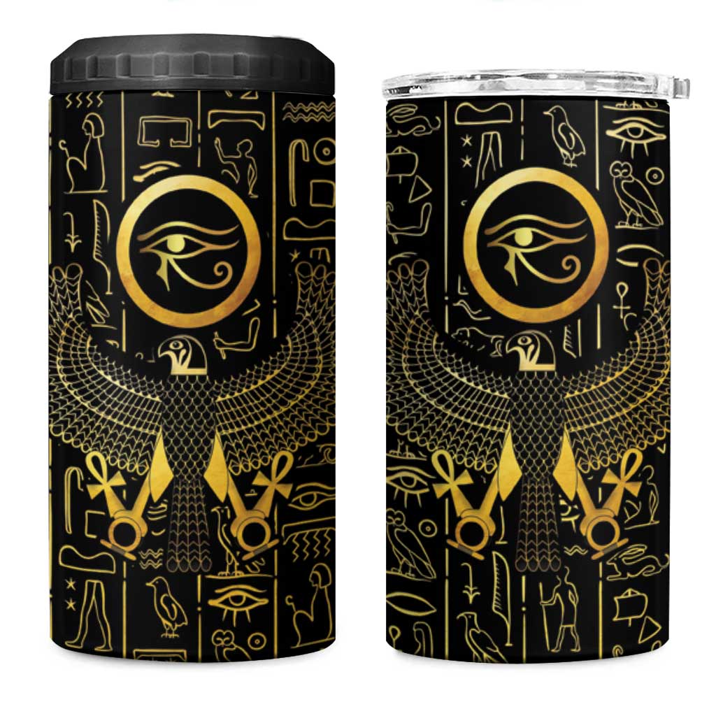 Ancient Egyptian 4 in 1 Can Cooler Tumbler Horus Falcon God