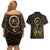 Ancient Egyptian Couples Matching Off Shoulder Short Dress and Hawaiian Shirt Horus Falcon God