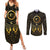 Ancient Egyptian Couples Matching Summer Maxi Dress and Long Sleeve Button Shirt Horus Falcon God