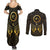 Ancient Egyptian Couples Matching Summer Maxi Dress and Long Sleeve Button Shirt Horus Falcon God