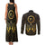 Ancient Egyptian Couples Matching Tank Maxi Dress and Long Sleeve Button Shirt Horus Falcon God