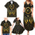 Ancient Egyptian Family Matching Summer Maxi Dress and Hawaiian Shirt Horus Falcon God