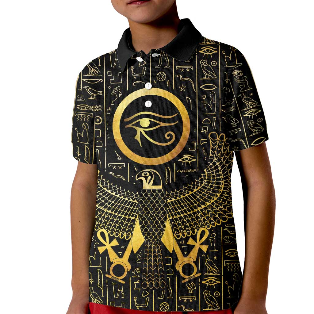 Ancient Egyptian Kid Polo Shirt Horus Falcon God