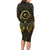 Ancient Egyptian Long Sleeve Bodycon Dress Horus Falcon God