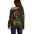 Ancient Egyptian Off Shoulder Sweater Horus Falcon God