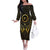 Ancient Egyptian Off The Shoulder Long Sleeve Dress Horus Falcon God