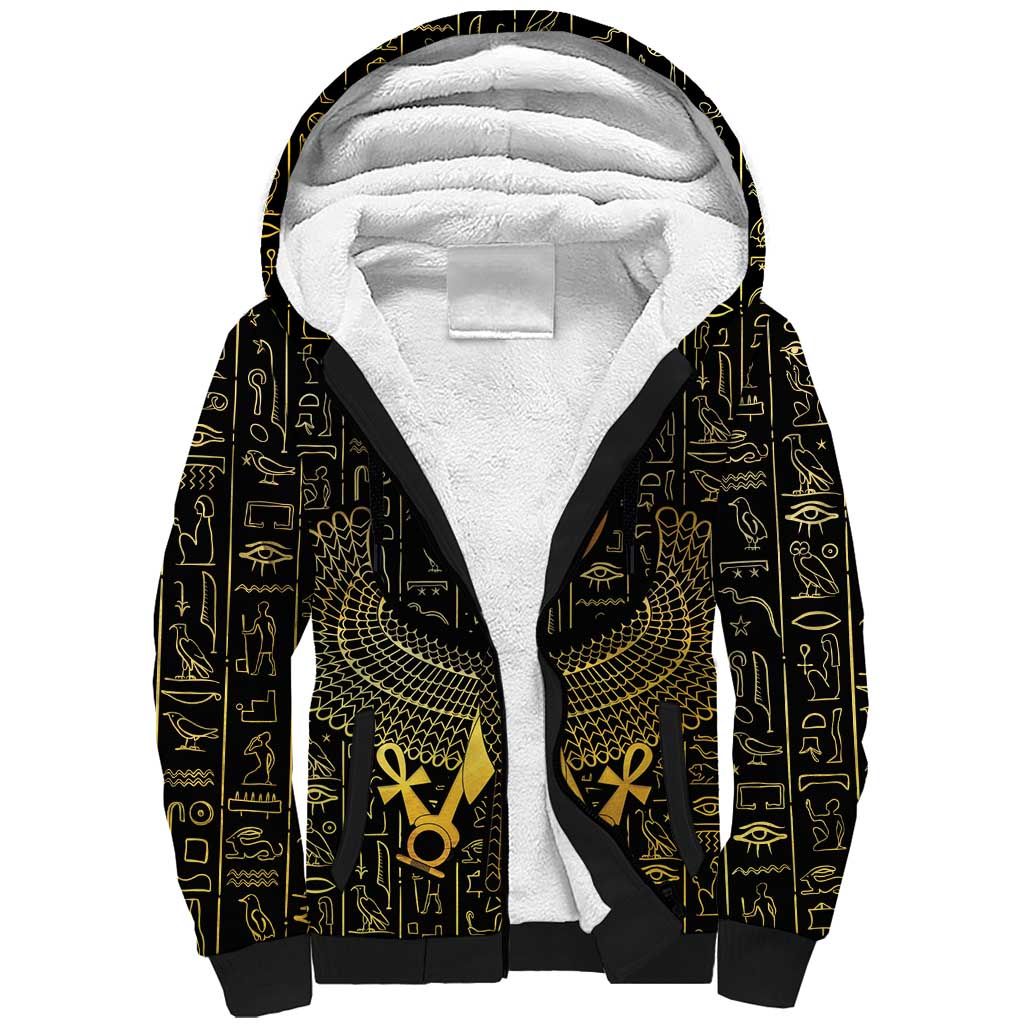 Ancient Egyptian Sherpa Hoodie Horus Falcon God