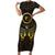 Ancient Egyptian Short Sleeve Bodycon Dress Horus Falcon God