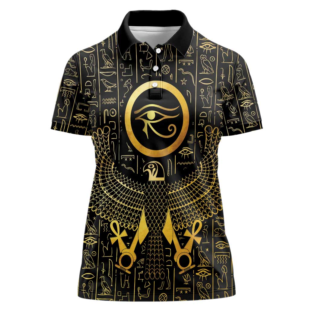 Ancient Egyptian Women Polo Shirt Horus Falcon God