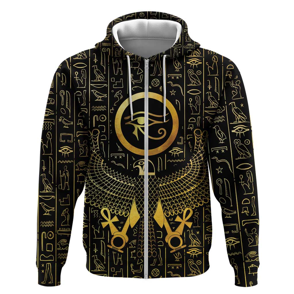 Ancient Egyptian Zip Hoodie Horus Falcon God