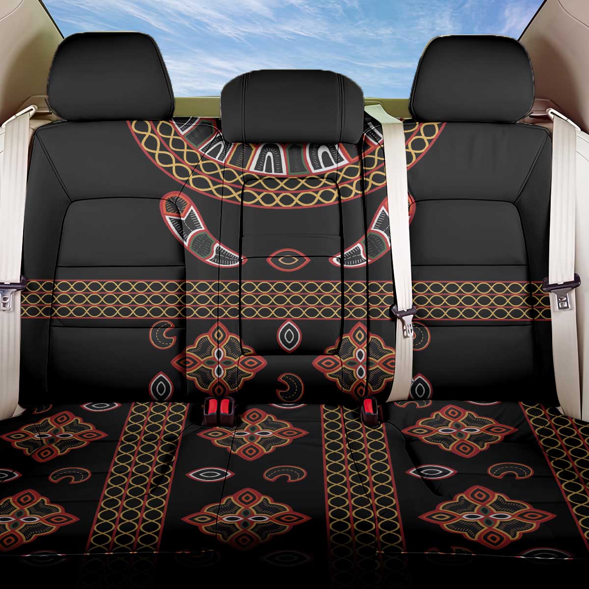 Toghu Back Car Seat Cover Cameroon Traditional Pattern