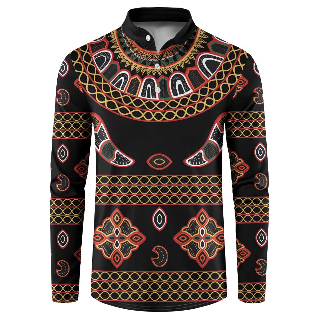 Toghu Button Sweatshirt Cameroon Traditional Pattern