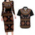 Toghu Couples Matching Long Sleeve Bodycon Dress and Hawaiian Shirt Cameroon Traditional Pattern