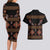 Toghu Couples Matching Long Sleeve Bodycon Dress and Hawaiian Shirt Cameroon Traditional Pattern