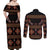 Toghu Couples Matching Off Shoulder Maxi Dress and Long Sleeve Button Shirt Cameroon Traditional Pattern