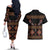 Toghu Couples Matching Off The Shoulder Long Sleeve Dress and Hawaiian Shirt Cameroon Traditional Pattern