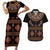 Toghu Couples Matching Short Sleeve Bodycon Dress and Hawaiian Shirt Cameroon Traditional Pattern