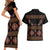 Toghu Couples Matching Short Sleeve Bodycon Dress and Hawaiian Shirt Cameroon Traditional Pattern