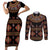 Toghu Couples Matching Short Sleeve Bodycon Dress and Long Sleeve Button Shirt Cameroon Traditional Pattern