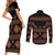 Toghu Couples Matching Short Sleeve Bodycon Dress and Long Sleeve Button Shirt Cameroon Traditional Pattern