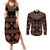 Toghu Couples Matching Summer Maxi Dress and Long Sleeve Button Shirt Cameroon Traditional Pattern