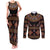 Toghu Couples Matching Tank Maxi Dress and Long Sleeve Button Shirt Cameroon Traditional Pattern