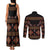 Toghu Couples Matching Tank Maxi Dress and Long Sleeve Button Shirt Cameroon Traditional Pattern