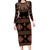 Toghu Family Matching Long Sleeve Bodycon Dress and Hawaiian Shirt Cameroon Traditional Pattern