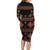 Toghu Family Matching Long Sleeve Bodycon Dress and Hawaiian Shirt Cameroon Traditional Pattern