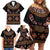 Toghu Family Matching Off Shoulder Short Dress and Hawaiian Shirt Cameroon Traditional Pattern