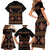 Toghu Family Matching Short Sleeve Bodycon Dress and Hawaiian Shirt Cameroon Traditional Pattern