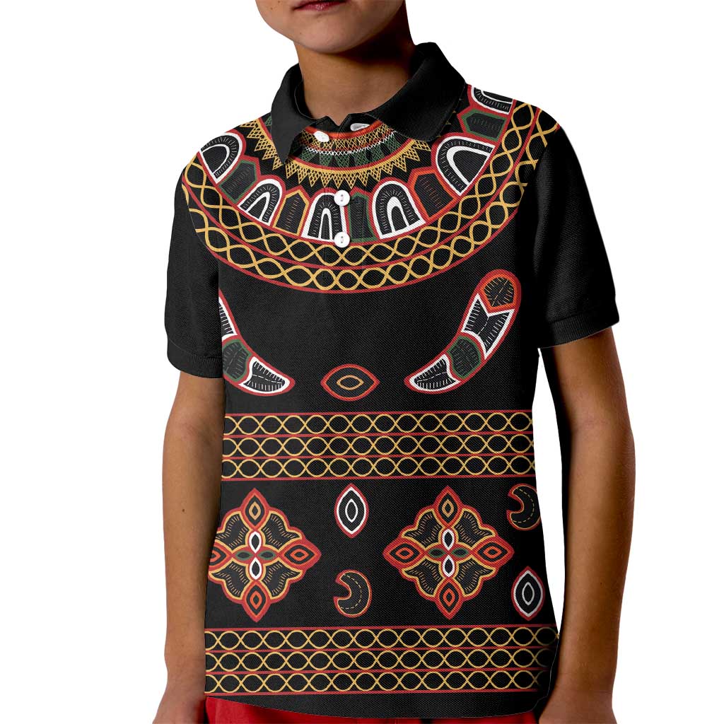 Toghu Kid Polo Shirt Cameroon Traditional Pattern