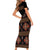 Toghu Short Sleeve Bodycon Dress Cameroon Traditional Pattern