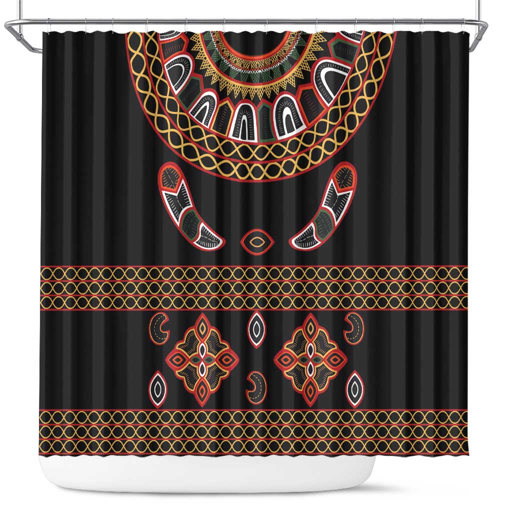 Toghu Shower Curtain Cameroon Traditional Pattern