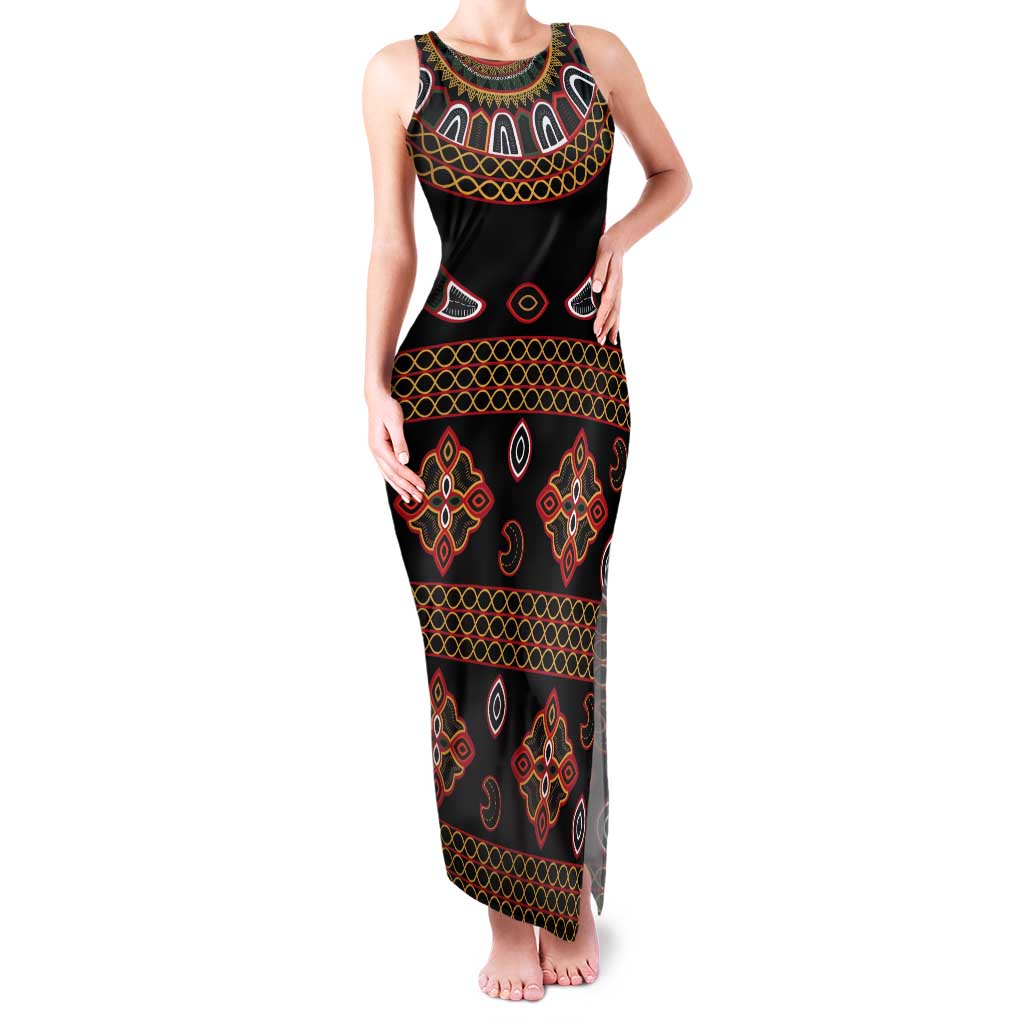 Toghu Tank Maxi Dress Cameroon Traditional Pattern