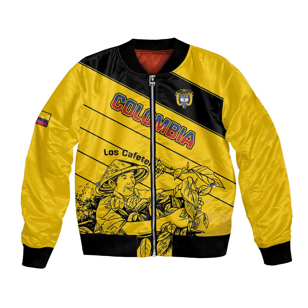 Custom Colombia Football Bomber Jacket Go Los Cafeteros